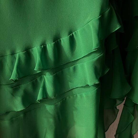 Gianni Bini Belle Rosette Sweetheart Neck Sleeveless Ruffle Chiffon Dress Size10 - Picture 5 of 5